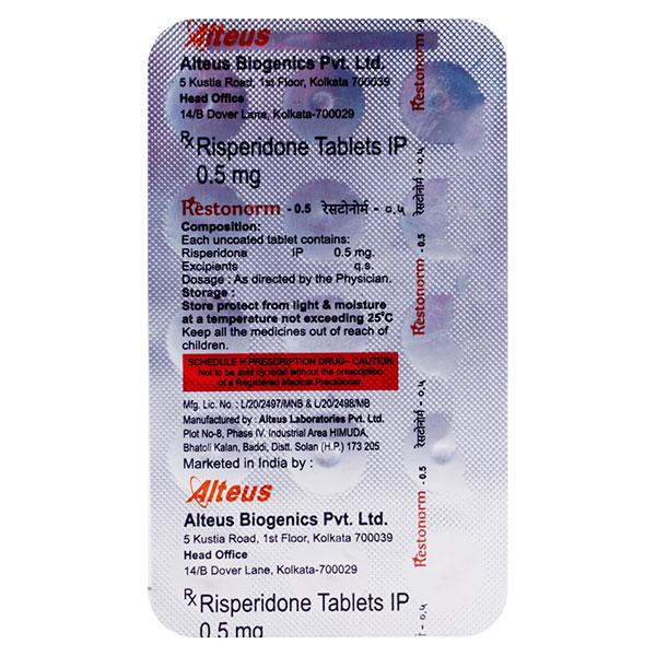 Buy RESTONORM 0.50 Tablet 15's Online at Upto 25% OFF | Netmeds
