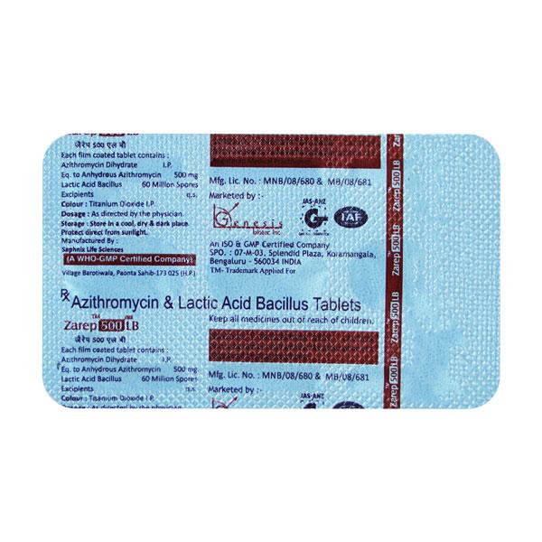 ZAREP 500 LB Tablet 3's Price, Uses, Side effects, Substitutes | Netmeds