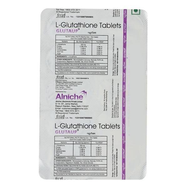 Glutaup Tablet 10'S Price, Uses, Side effects, Substitutes | Netmeds