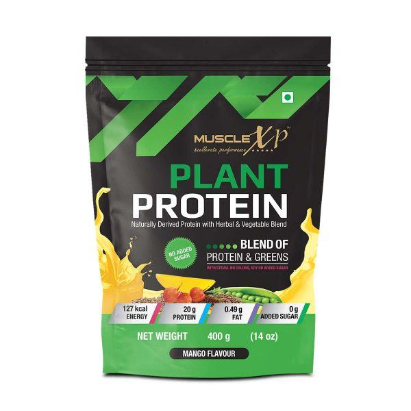 Buy MuscleXP Plant Protein Powder - Mango 400 gm Online at Discounted ...