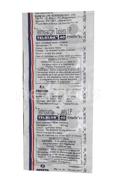Telblok 40mg Tablet 10'S