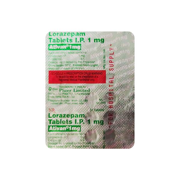 ATIVAN (HOSP SUP) 1mg Tablet 30's Price, Uses, Side effects ...
