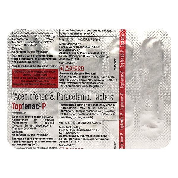TOPFENAC P TABLET 10'S Price, Uses, Side effects, Substitutes | Netmeds