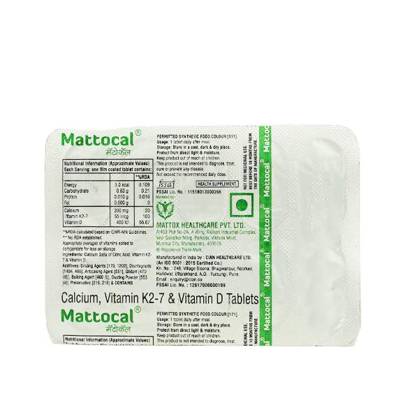 MATTOCAL Tablet 10's Price, Uses, Side effects, Substitutes | Netmeds
