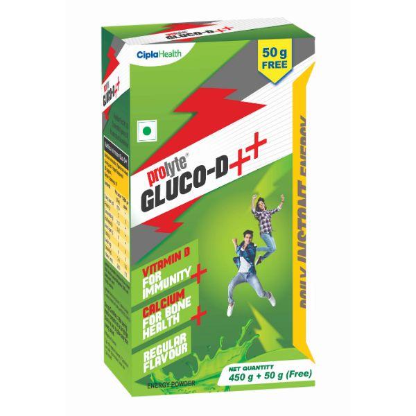 Prolyte Gluco-C++ Energy Powder - Regular (450 gm + 50 gm Free) 1's ...