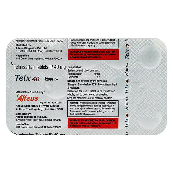 TELX 40 Tablet 15's Price, Uses, Side effects, Substitutes | Netmeds