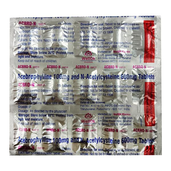 ACBRO N Tablet 15's Price, Uses, Side effects, Substitutes | Netmeds