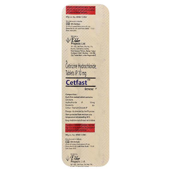 Cetfast 10mg Tablet 10'S : Uses, Side Effects, Price | Netmeds