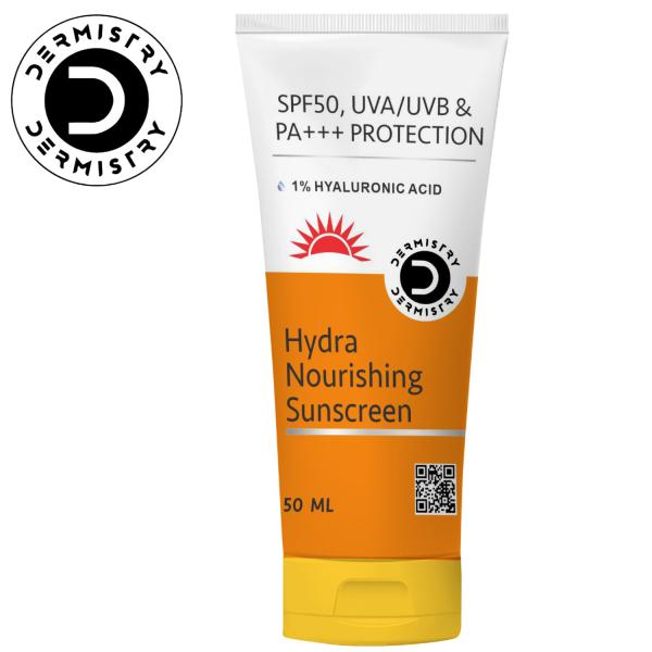 Dermistry Hydra Nourishing Sunscreen SPF 50 UVA UVB PA+++ Protection 50 ...
