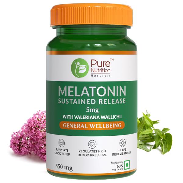 Buy Pure Nutrition Melatonin Sustained Release 550 mg Veg Tablet 60's ...