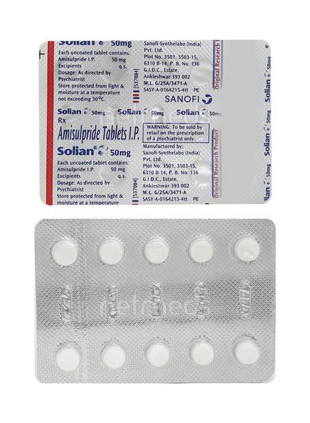 Solian 50mg Tablet 10'S Price, Uses, Side effects, Substitutes | Netmeds