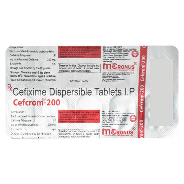 CEFCROM 200 Tablet 10's : Price, Uses, Side Effects | Netmeds