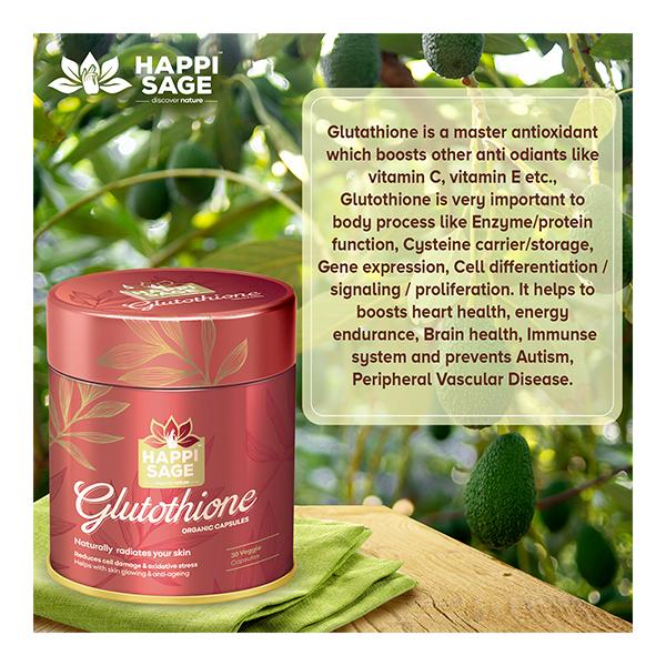 Happi Sage Glutathione Organic Veg Capsule 30's