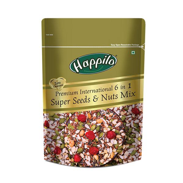 Buy Happilo Premium International 6 In 1 Super Seeds & Nuts Mix Seeds ...