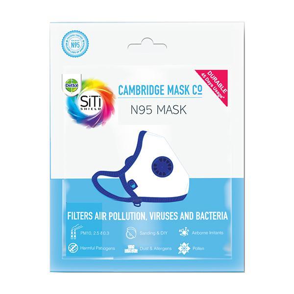 Dettol Cambridge Basic N95 Mask - Anti Virus, Reusable & Washable (Navy ...