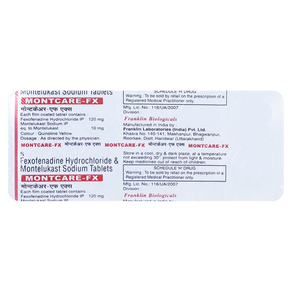 MONTCARE FX Tablet 10's Price, Uses, Side effects, Substitutes | Netmeds