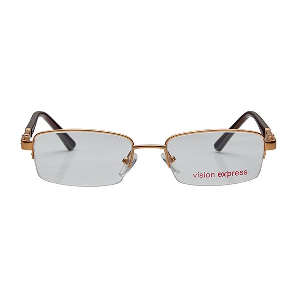 Buy Vision Express 11957 Gold Oval Eyeglasses (Including Anti ...
