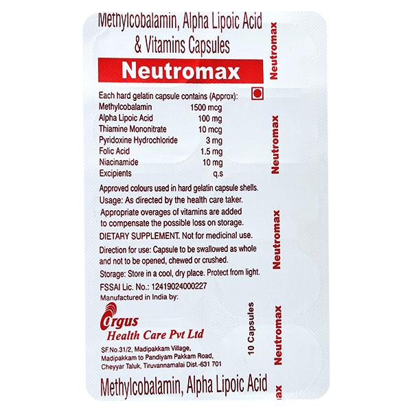 NEUTROMAX Capsule 10's Price, Uses, Side effects, Substitutes | Netmeds