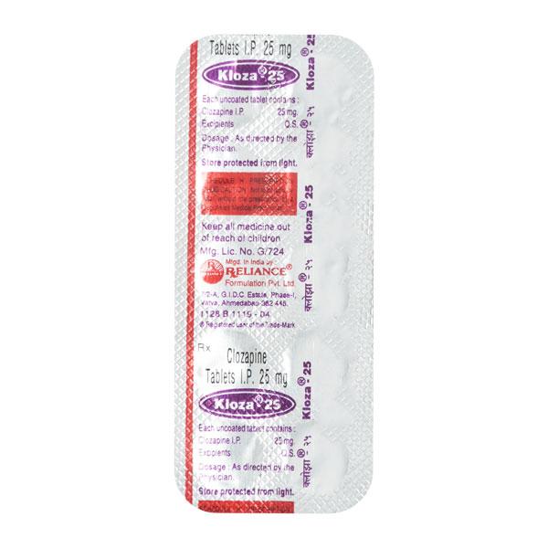 Buy KLOZA 25mg Tablet 10's Online at Upto 25% OFF | Netmeds