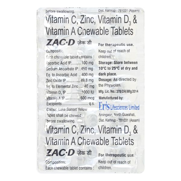 ZAC D Chewable Tablet 15's