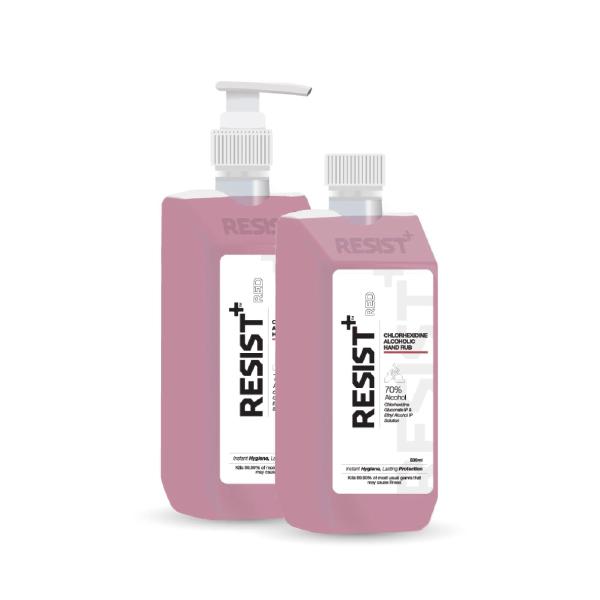 RESIST+ Chlorhexidine Alcoholic Hand Rub (Pack of 2 X 500 ml)