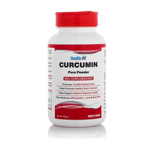 HealthVit Curcumin 500 mg (95% Curcuminoids) Pure Powder 100 gm online ...
