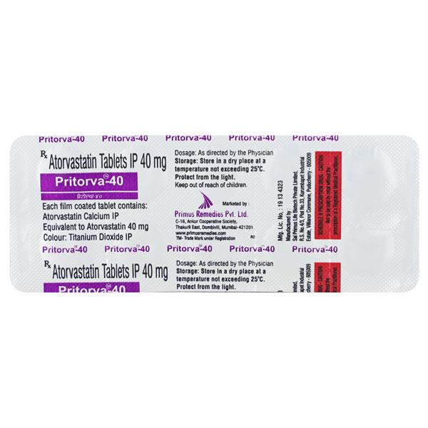 Pritorva 40mg Tablet 10'S Price, Uses, Side effects, Substitutes | Netmeds