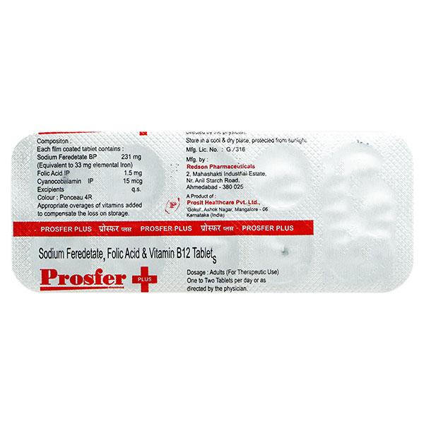 PROSFER PLUS Tablet 10's Price, Uses, Side effects, Substitutes | Netmeds