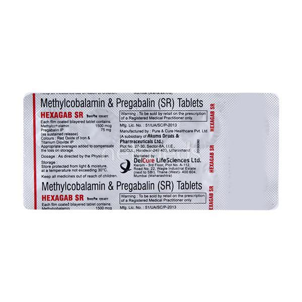 Hexagab SR Tablet 10'S Price, Uses, Side effects, Substitutes | Netmeds