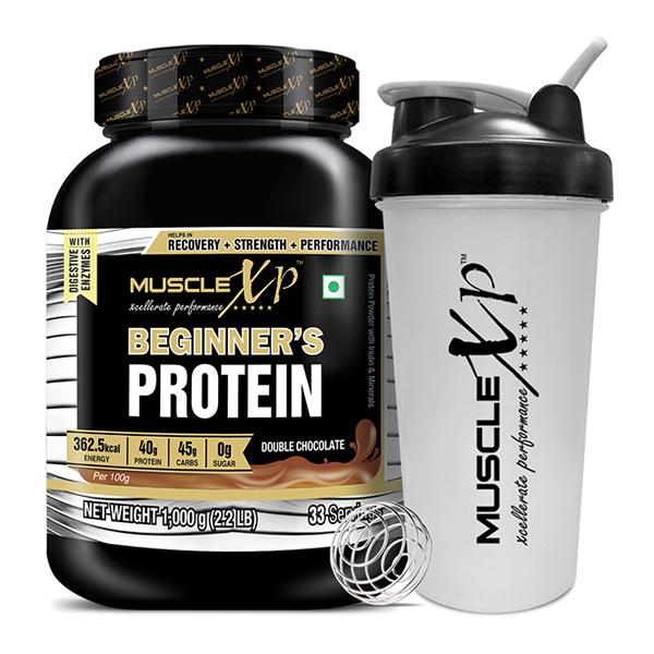 MuscleXP Beginner's Protein Powder - Double Chocolate Flavour 1 kg ...
