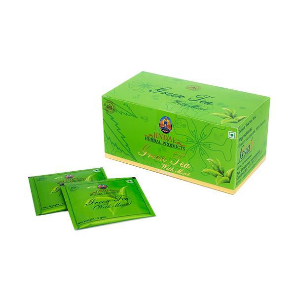Buy Jindal Herbal Tea Bag Sachets - Green Tea With Mint 25's Online at ...