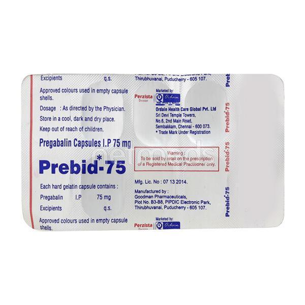 Prebid 75mg Capsule 10'S