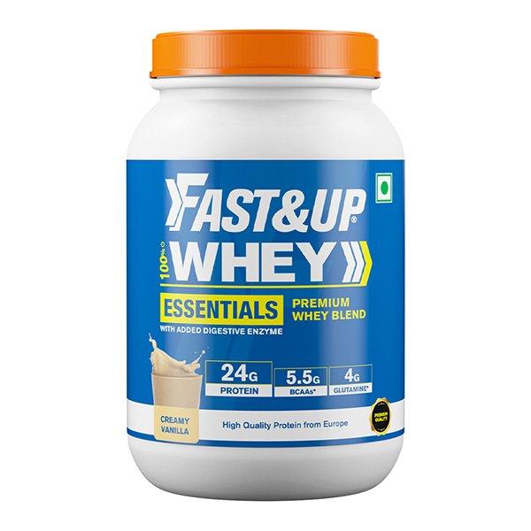 Fast&Up Whey Essentials Protein Powder - Creamy Vanilla Flavour 927 gm ...