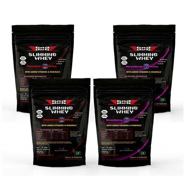SOS Nutrition Slimming Whey Protein Powder - Assorted Flavour (Pack of ...