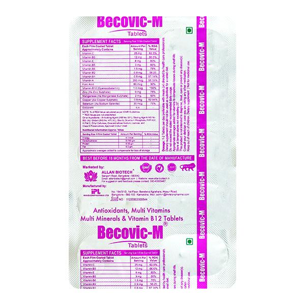 BECOVIC M Tablet 10's Price, Uses, Side effects, Substitutes | Netmeds