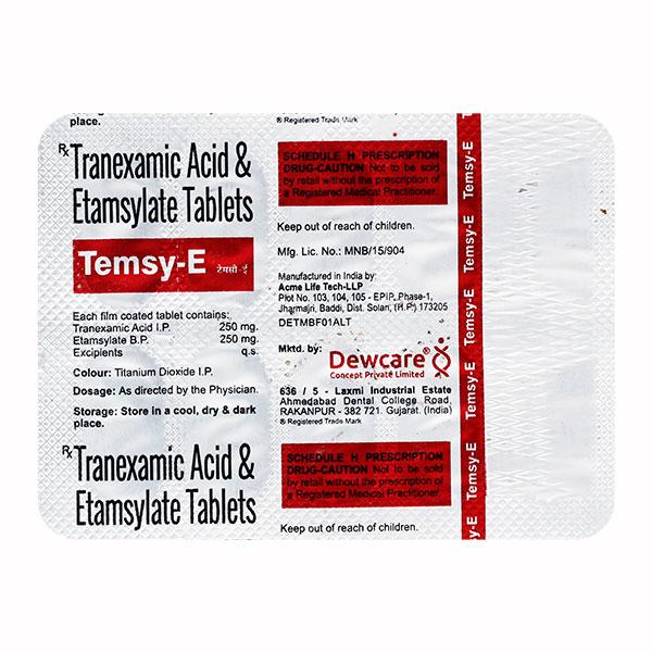 TEMSY E Tablet 10's Price, Uses, Side effects, Substitutes | Netmeds