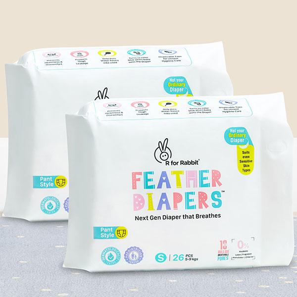 R for Rabbit Feather Baby Diaper Pant - S (Pack of 74's) 1's Online at ...