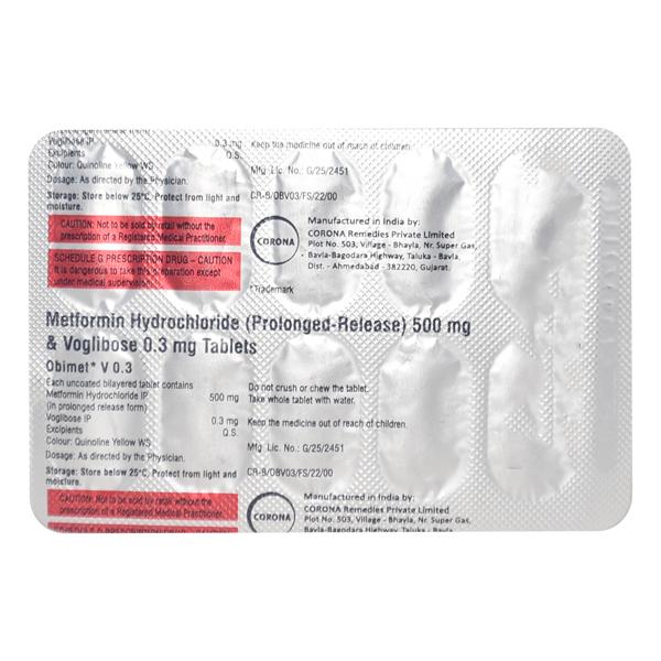 Obimet V 0.3mg Tablet 10'S : Price, Uses, Side Effects | Netmeds