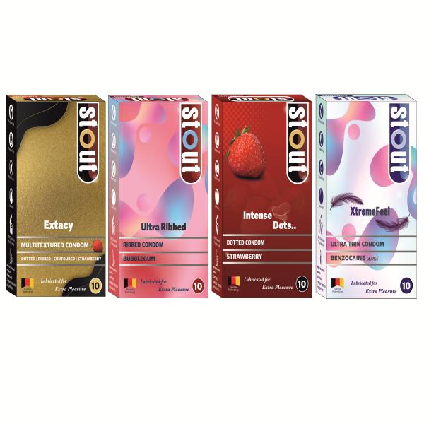 Stout Multitextured Extacy Condoms - Strawberry 10's + Stout Ultra ...