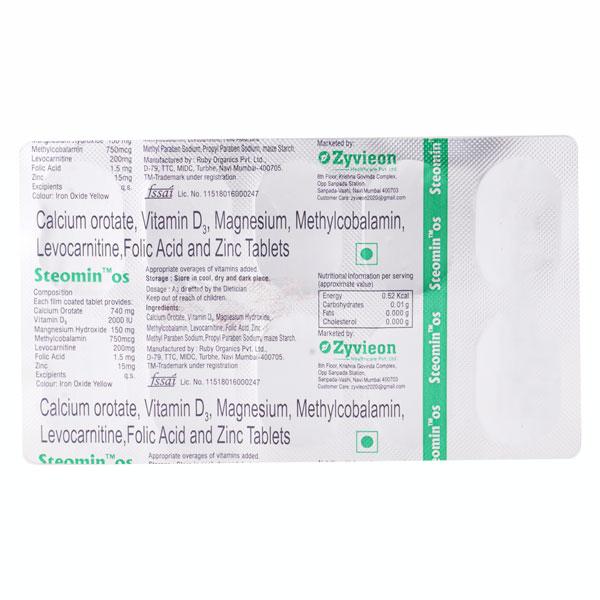 STEOMIN OS Tablet 10's Price, Uses, Side effects, Substitutes | Netmeds