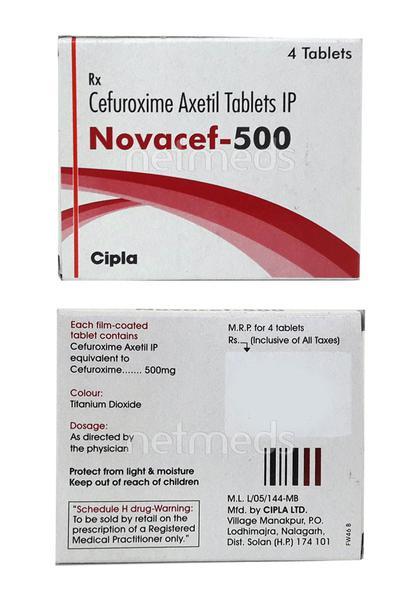 Novacef 500mg Tablet 4'S