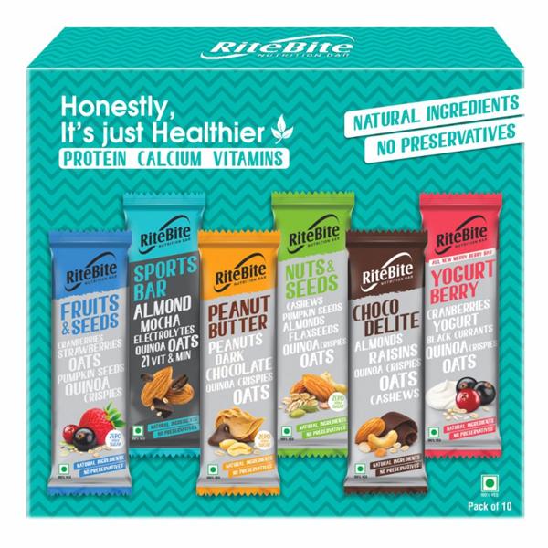 RiteBite Nutrition Assorted Bar - Choco Delite, Yogurt Berry, Peanut ...