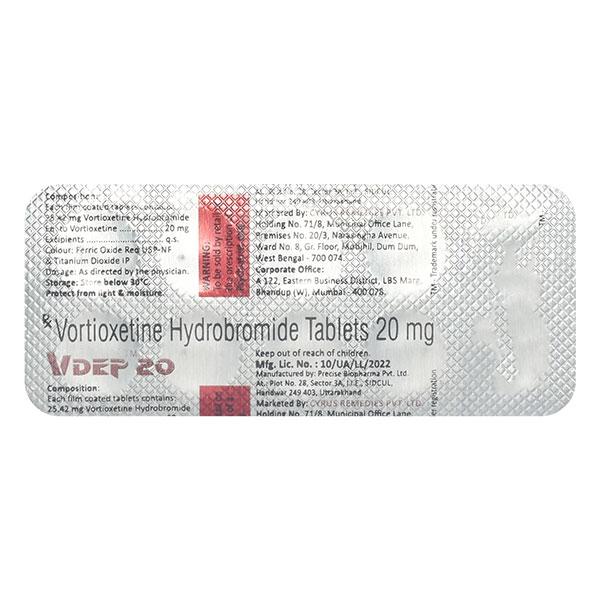 VDEP 20 Tablet 10's Price, Uses, Side effects, Substitutes | Netmeds