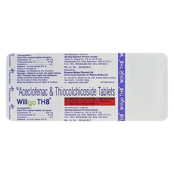 WILLGO TH 8 Tablet 5's Price, Uses, Side effects, Substitutes | Netmeds