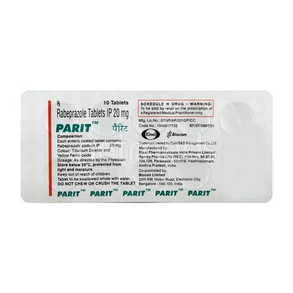 Parit Tablet 10'S Price, Uses, Side effects, Substitutes | Netmeds