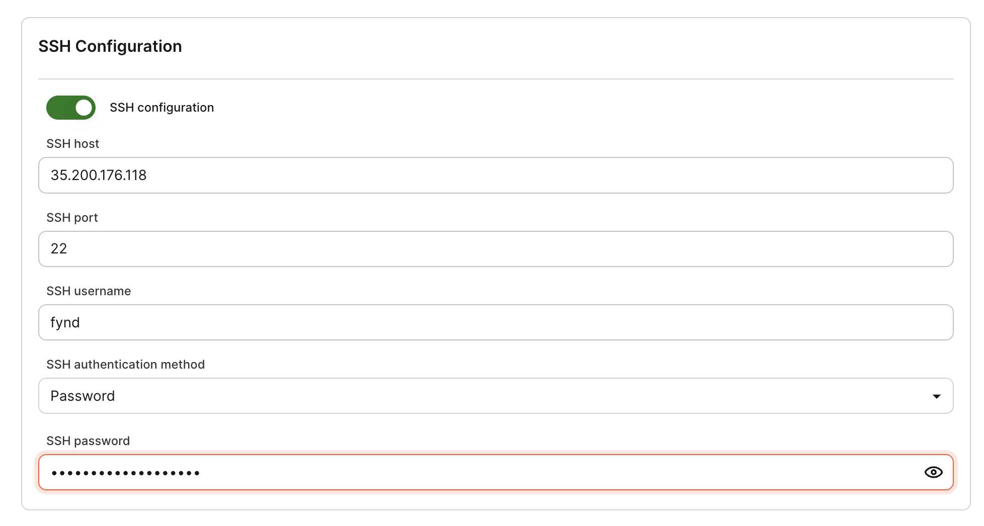 SSH Password Filled