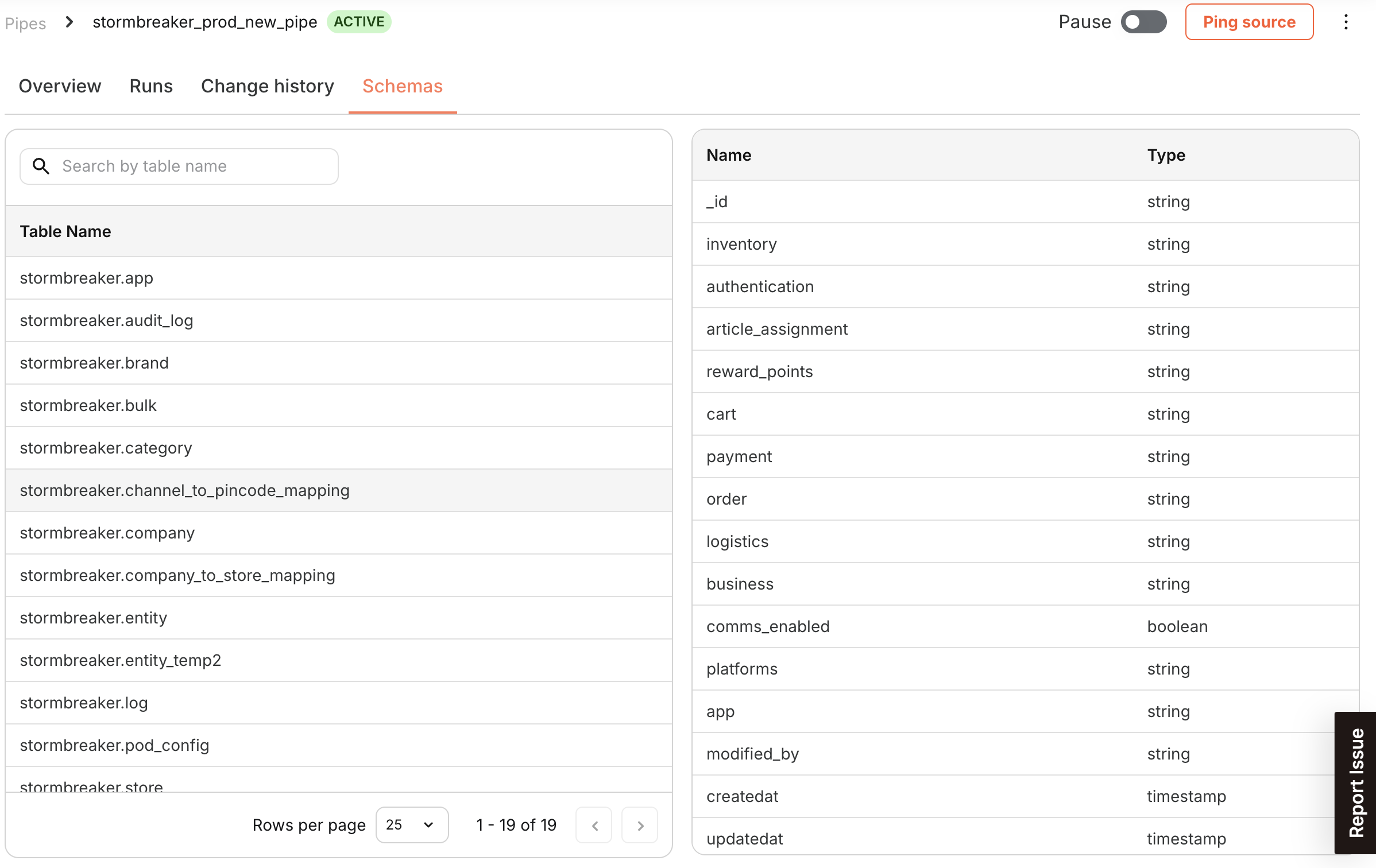 Pipe Schema