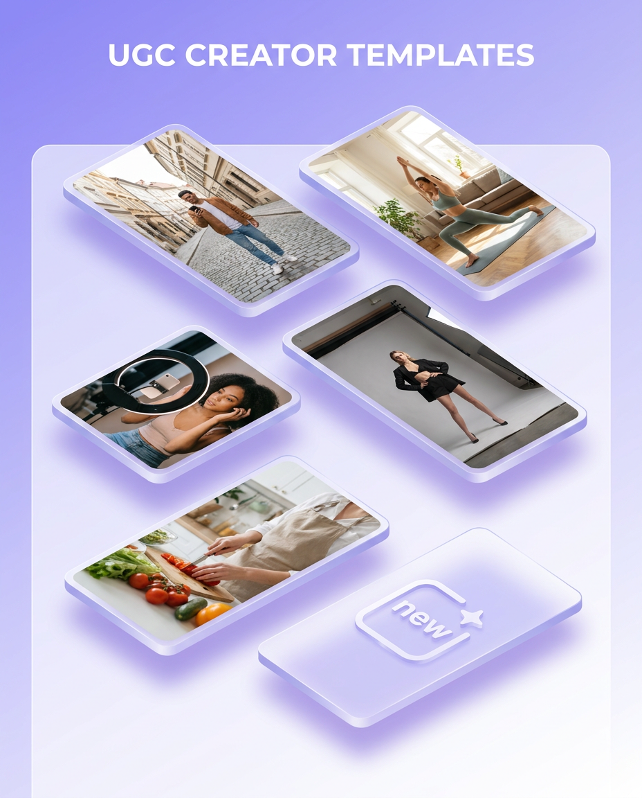 UGC Creator Templates gallery for AI-generated TikTok and Reels content