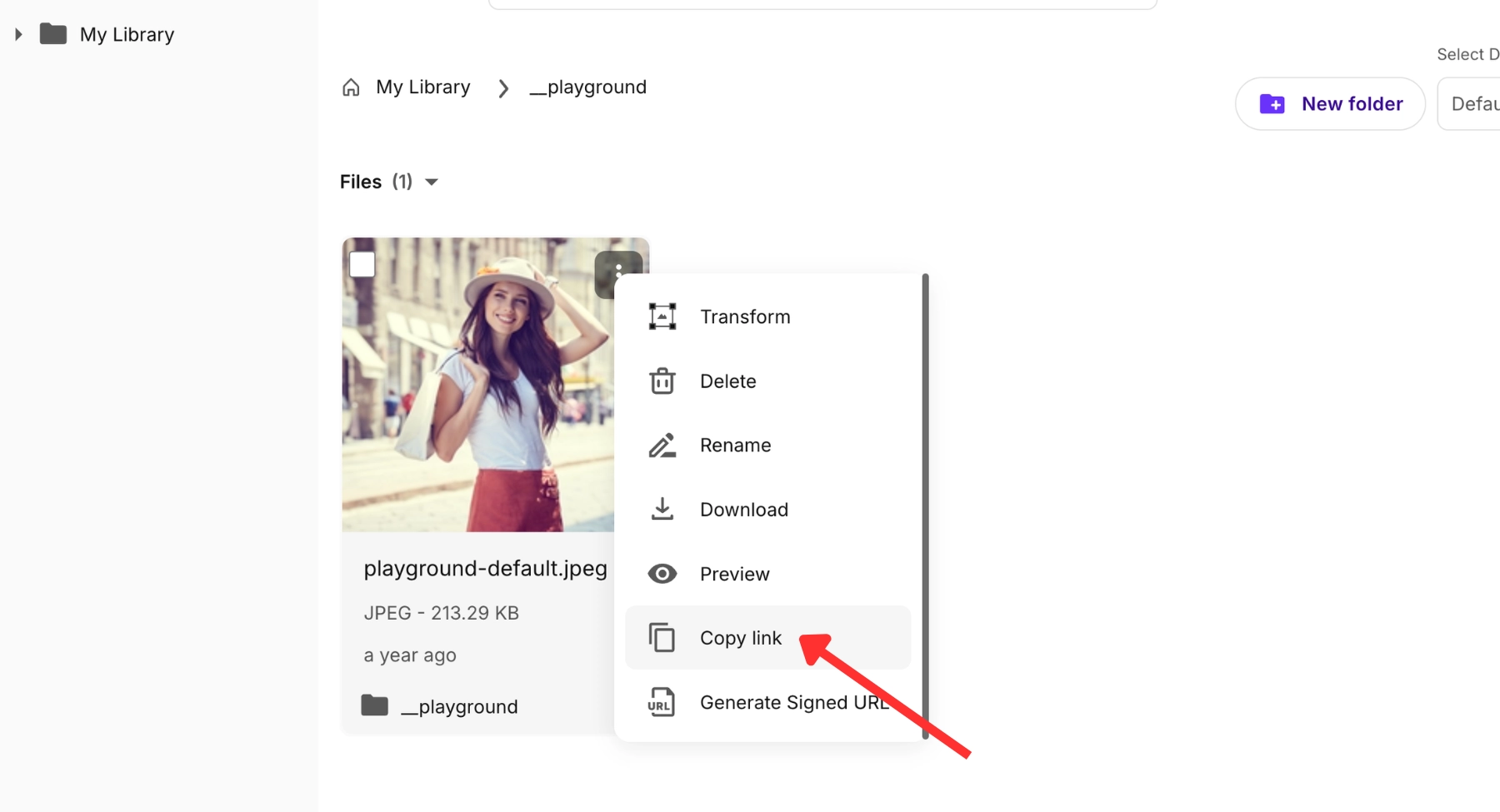 Copy the generated CDN image URL from Pixelbin