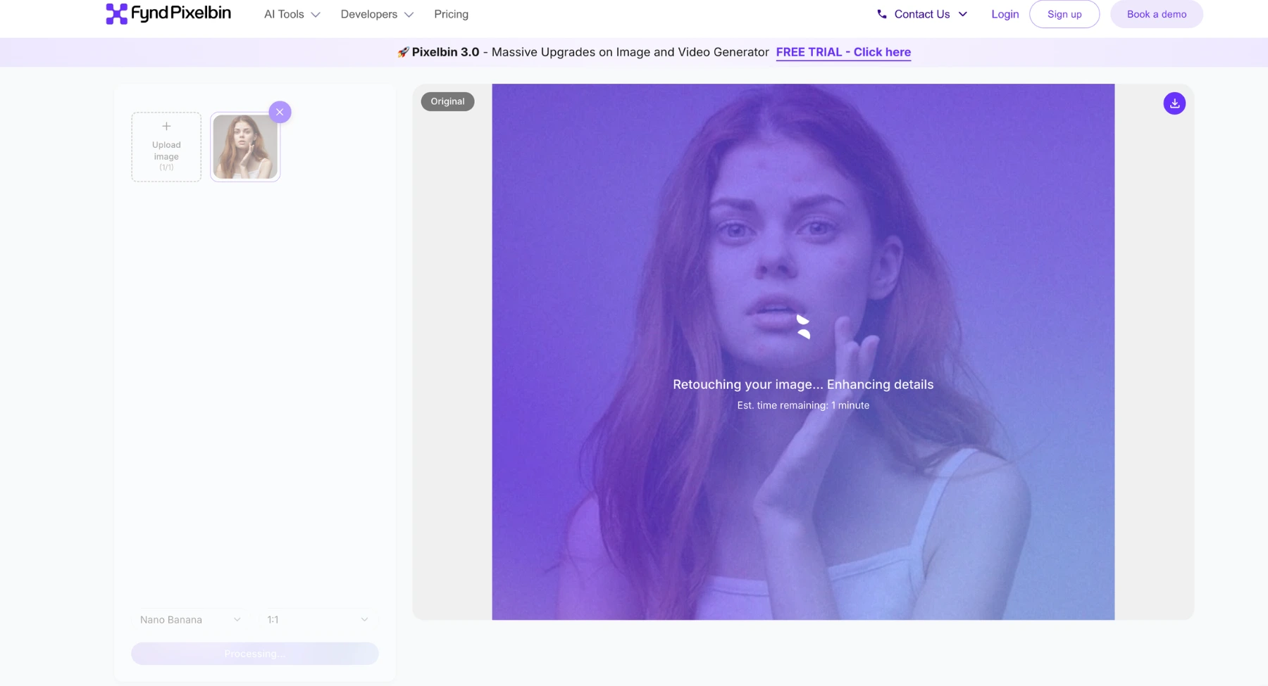 Log in to Pixelbin and open the console